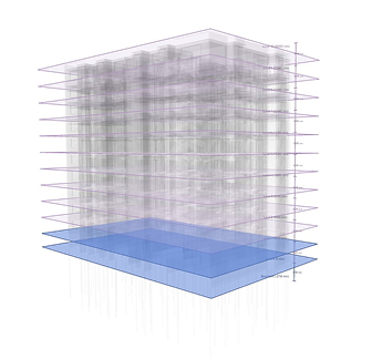 3D BIM model with detected building levels