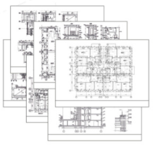 Stack of construction drawings